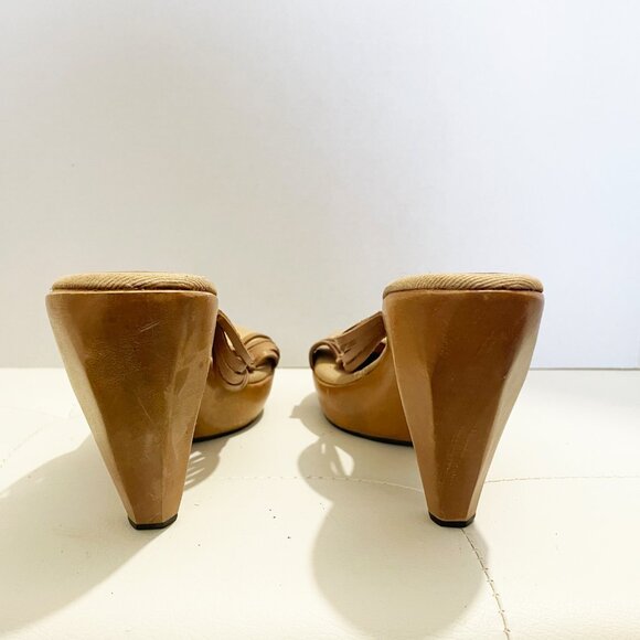 Nine West Women's Platform Y2K VTG Wooded High Heel Sandals Brown Size 10M - Picture 8 of 12